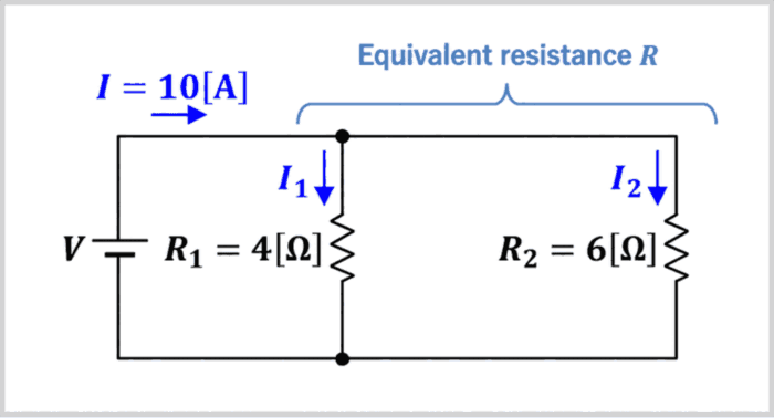 Current Divider Example (2 Resistors in Parallel)
