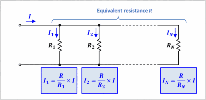 Current Divider Rule - N Resistors in Parallel