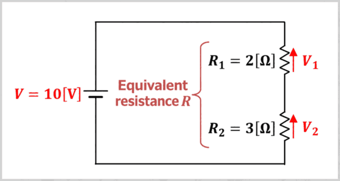 Voltage Divider Example (Two Resistors in Series)