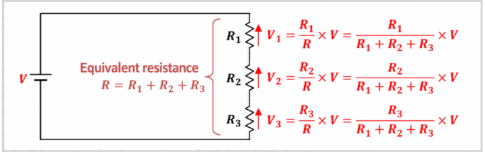 Voltage Divider Rule - Three Resistors in Series