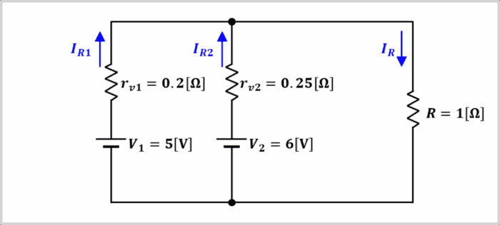 Worked Example Two Voltage Sources Connected in Parallel